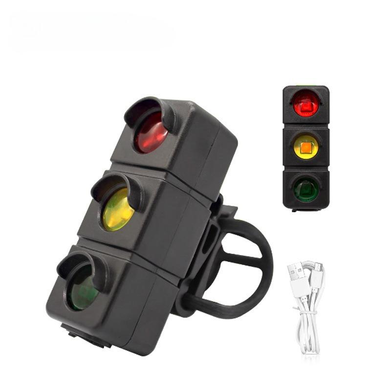 1Pc Bicycle Tail Light Night Usb Charging Outdoor Led Safety Warning Light Riding Mountain Bike Three-color Rear Light