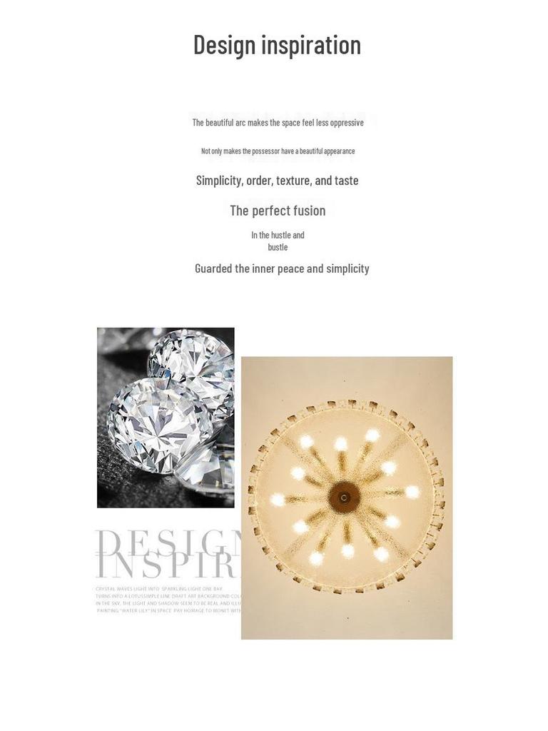 Acrylic Cloud Mist Ceiling Light: Modern, Luxurious Designer Crystal Lamp for Master Bedroom and Living Room