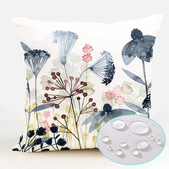 Polyester Waterproof Pillow Cover With Floral Pattern For Living Room Decor