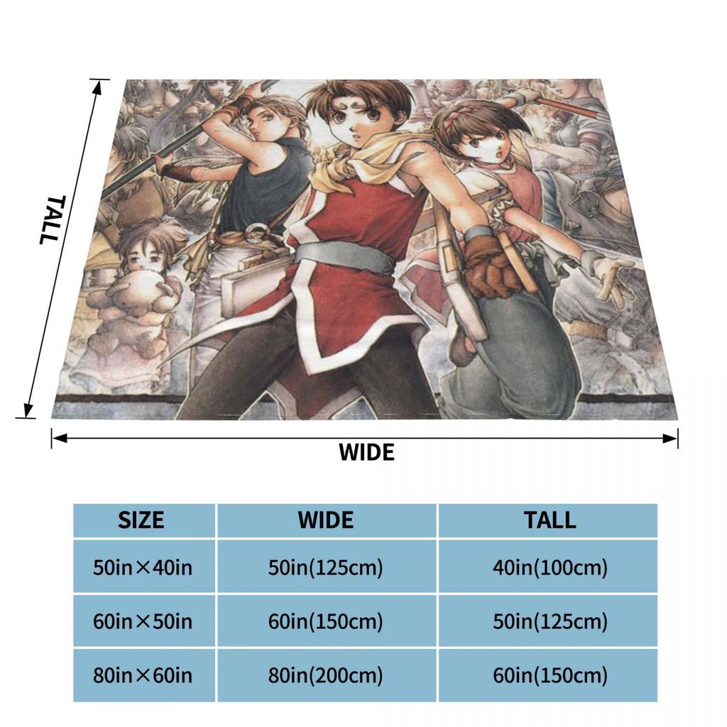 Genso Suikoden Best RPG Blankets Vintage Games Fleece Funny Warm Throw Blankets for Chair Covering Sofa Decoration