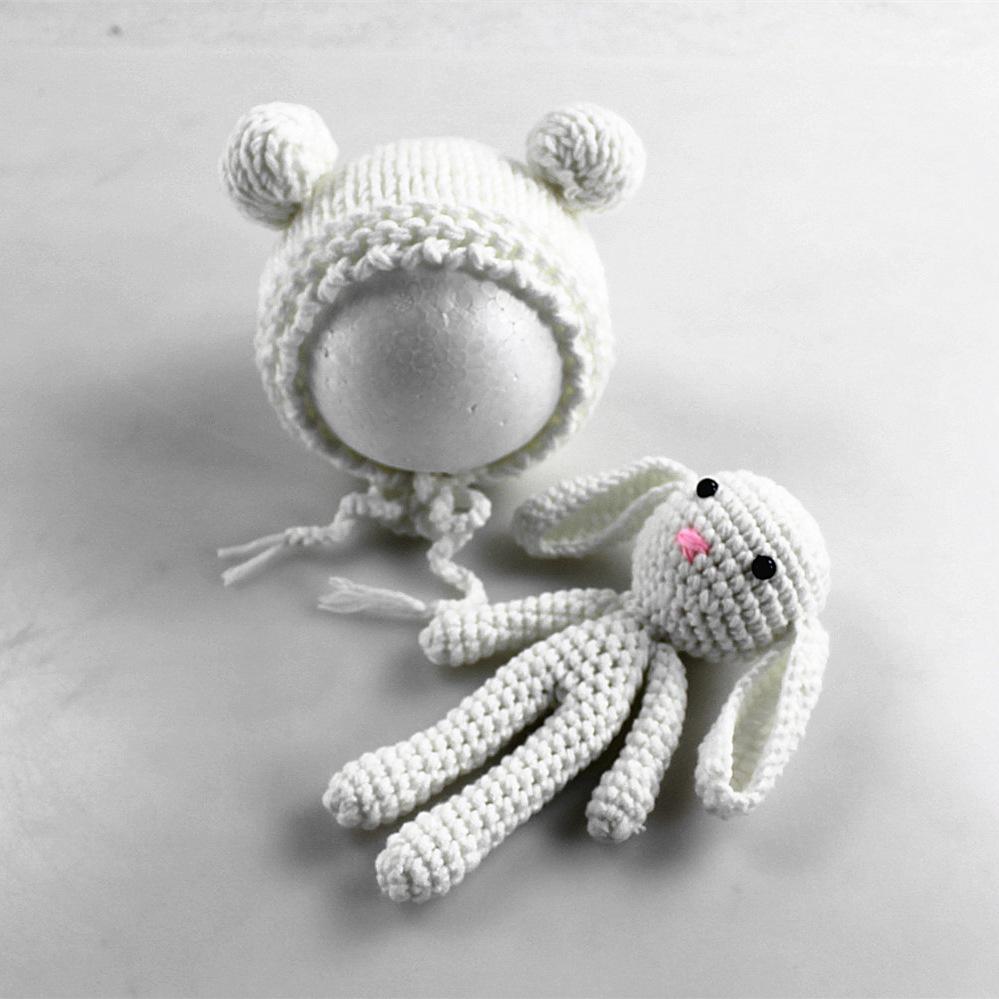 Newborn Photography Clothing Wool Knitting Baby Photo Little White Sheep Clothing Set белый