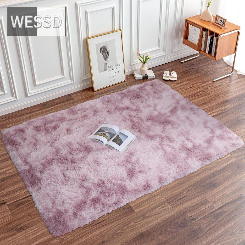Přechodový barevný plyšový koberec do ložnice Měkký obdélník Huňaté koberečky do obývacího pokoje Roztomilá heboučká dívčí podložka do pokoje Dětská podložka na hraní na koberec Dekorace do pokoje