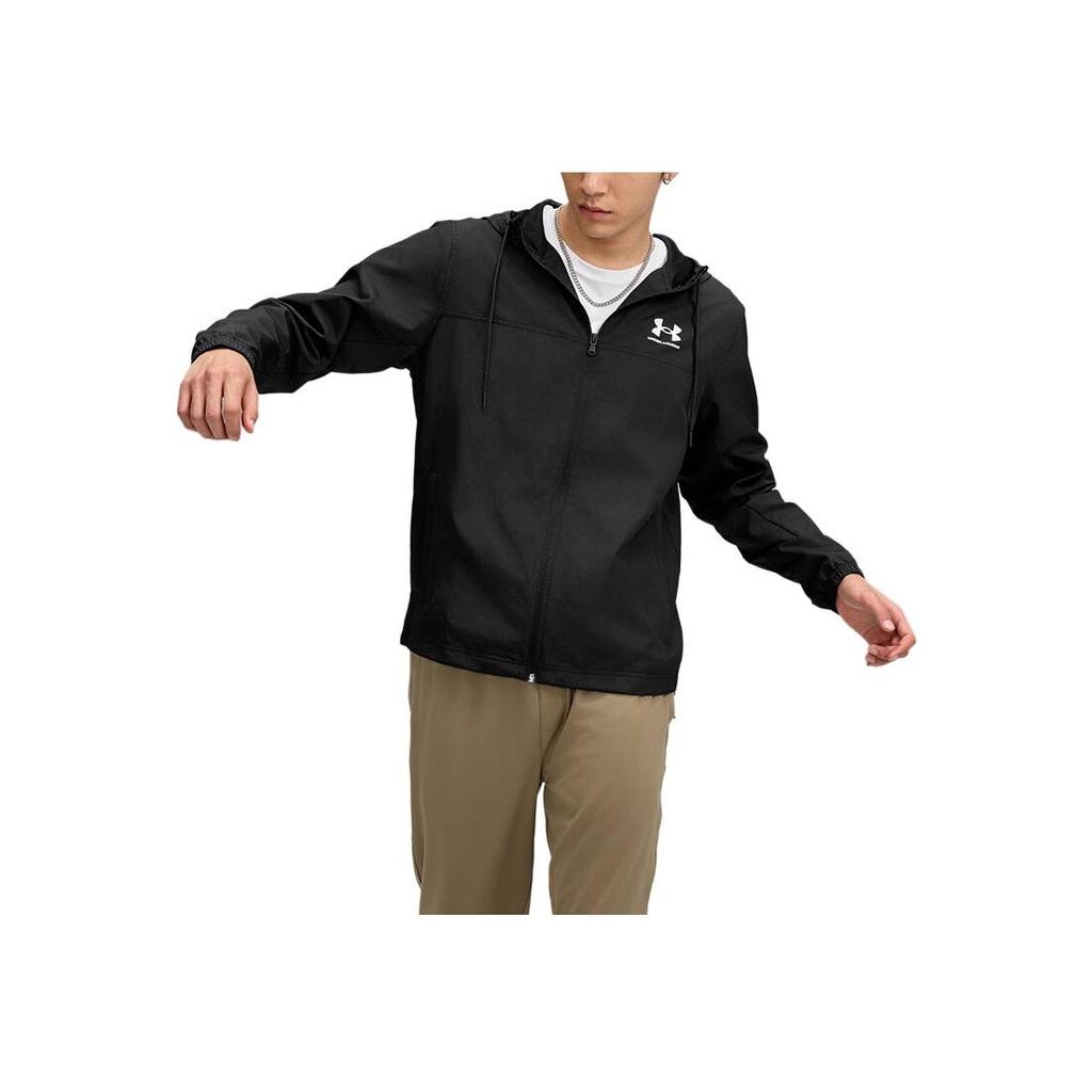 Under Armour Rival SS25 Fashion Comfortable Versatile Hooded Jacket Men Jacket Black 1390149-001