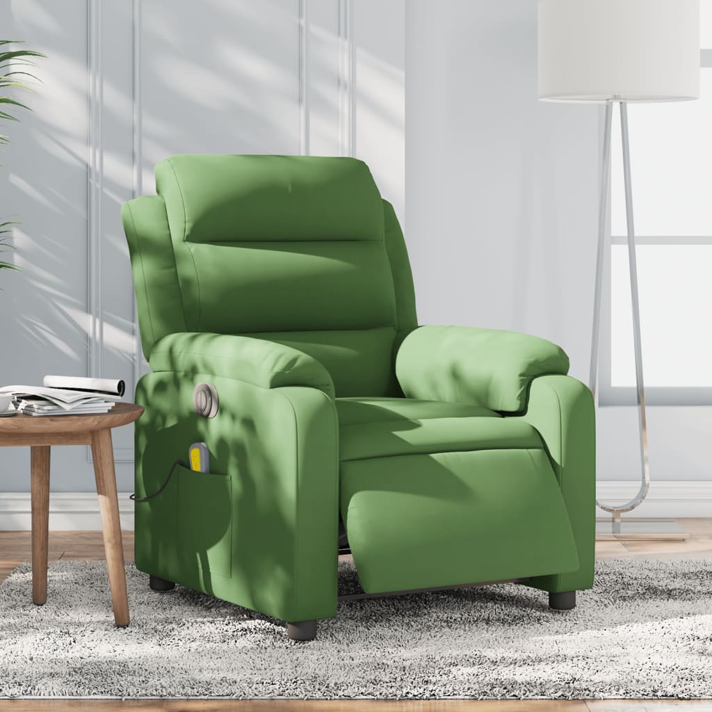 Electric Massage Chair Light Green Velvet