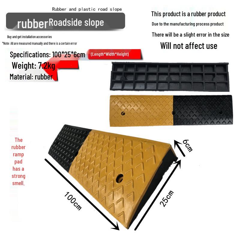 Rubber Curb & Threshold Ramp Mat for Home and Car 