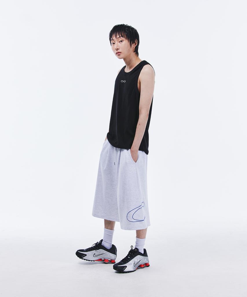 SCALLYWAG Side Big Logo Bermuda Sweat Shorts [Light Grey]