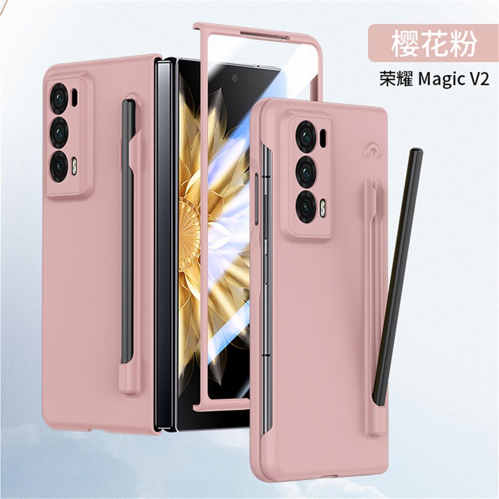 Handyhülle Für Honor Magic V2 Einfarbige PC-Hartschale Schutz Stoßfest Schutzfolie Mit S Pen Rückseite