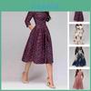 Vestido Longo Feminino Vintage com Estampa Floral Elegante e Mangas Bufantes