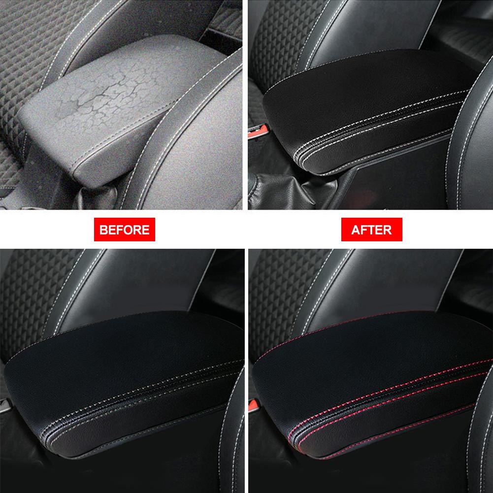 PU Läder Bil Mittarmstöd Armstöd Box Fodral Skydd Kudde För Skoda Octavia 2007 2008 - 2014 2015 2016 2017 2018 2019