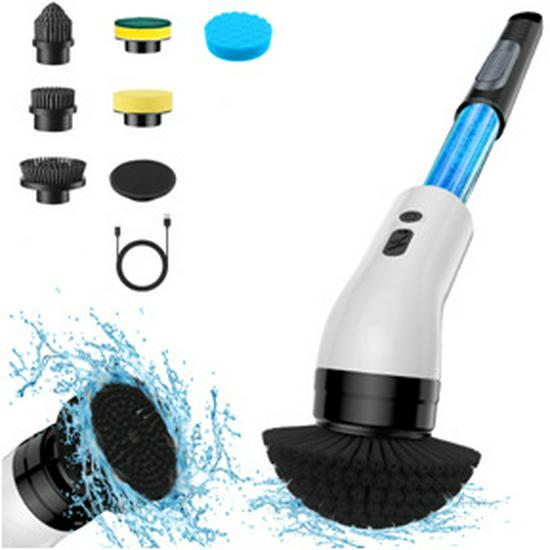 9-in-1 Rechargeable Handheld Electric Cleaning Brush with High Torque and Ultra-Quiet Operation for Kitchen and Floor Use