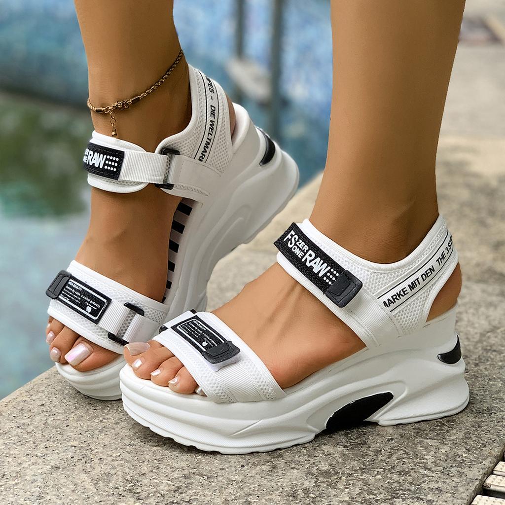 Fashion New Casual Women Beach Slope Shoes Women Mid Heels Sports Beach Sandals Girl Fashion Ladies Sandals Platform Wedge Heels Shoes