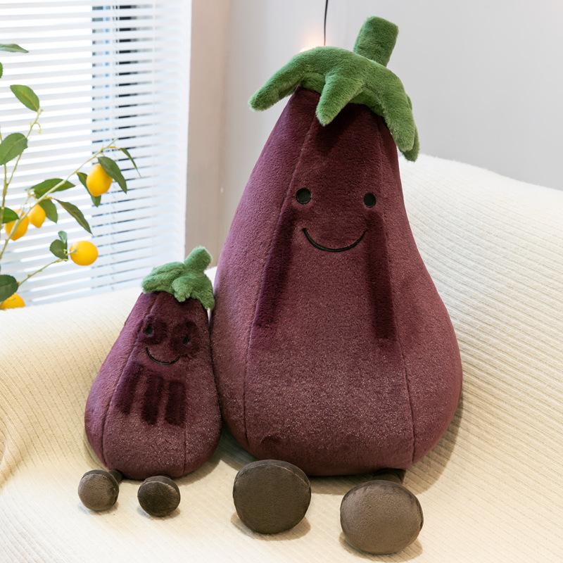 

New eggplant throw pillow funny vegetable plush toy bed pillow cushion cute doll 40cm