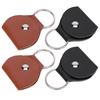 4Pcs Portable Hangable Key Chain Guitar Pick Bag Box Holders Accessory Black Brown