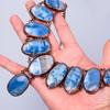 Natural Owyhee Blue Opal Copper Mother Gift Electroformed Chain Necklace Jewelry V-83