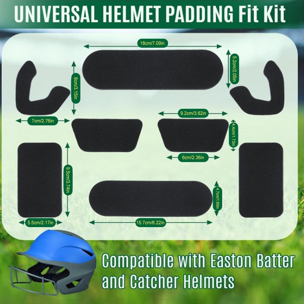 Helmet Padding 2cm Thickened Soft Foam Universal Pads Batting Helmet Padding for Baseball Catchers Batting Softball Outdoor чёрный