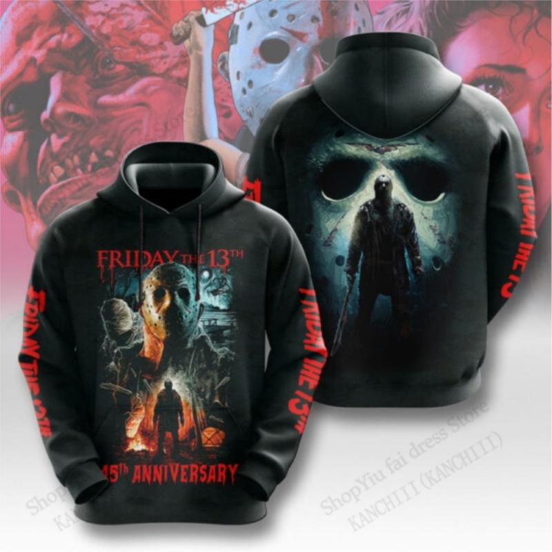 Freitag der 13. Jason Voorhees 3D-Druck Grafik Hoodies Herren Damen Mode Halloween Hoodie Sweatshirt Mantel Damen Sweatbekleidung