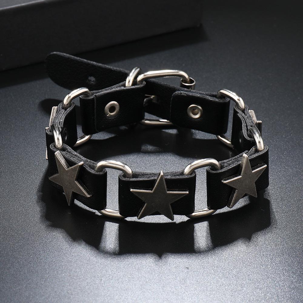 Skull Leather Punk Bracelet: European & American Trend, Cowhide Chain, Bold Hip Hop Style