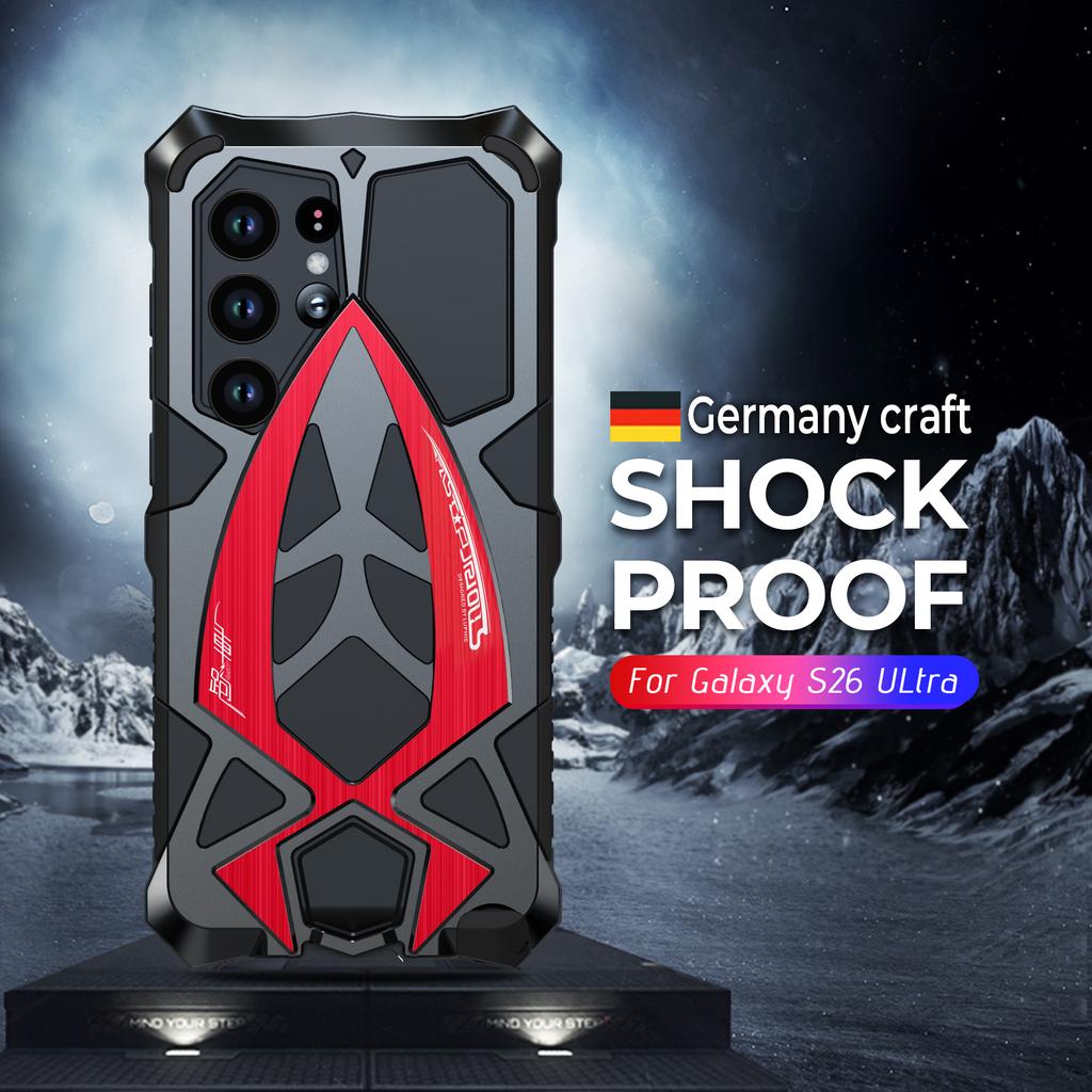 For Samsung Galaxy S26 Ultra Rugged Phone Case Military Grade Shockproof Armor Cover Shell Metal Silicon Fundas