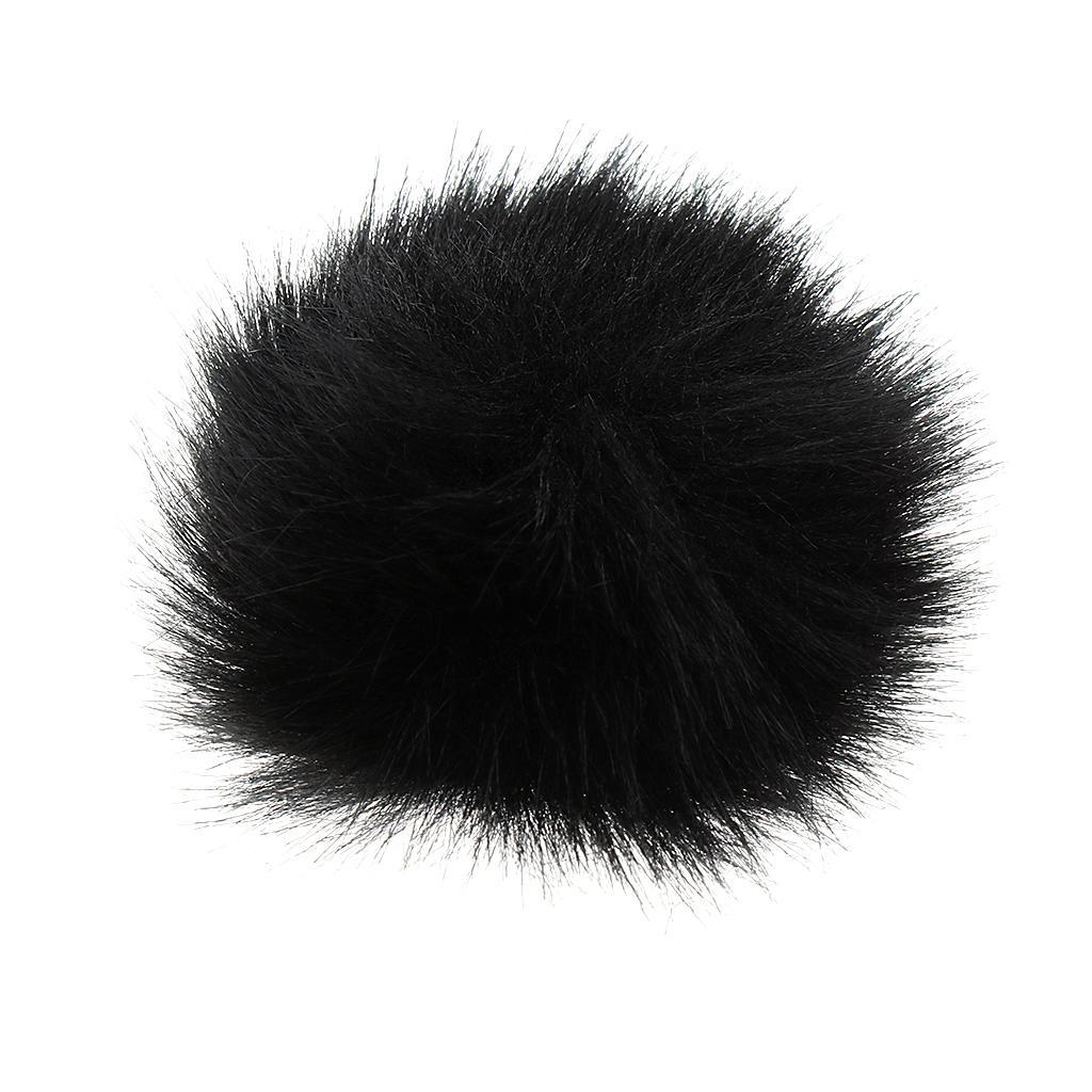 2Pcs Black Outdoor Lapel Microphone Windscreen Wind Muff Furry Cover 1.0cm