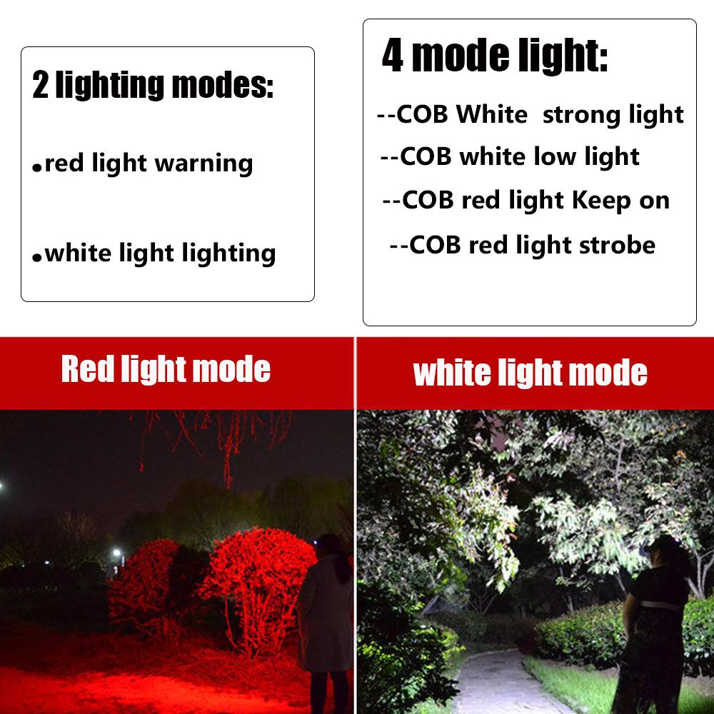 Przenośna Mocna Latarka Czołowa LED COB Ładowana przez USB Reflektor Wbudowana Bateria Wodoodporna Latarka Czołowa Kemping Wędkarstwo Lampa Czołowa