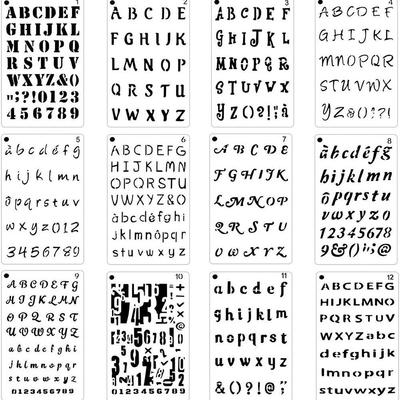 12 umweltfreundliche PET-Buchstaben- & Zahlenschablonen für DIY-Journale & Bastelarbeiten