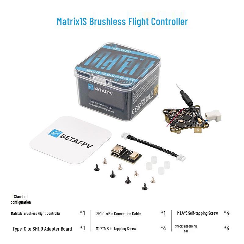 

BETAFPV Matrix 1S AIO Flight Controller: 5-in-1 Integrated ESC & FPV Drone Accessory Other Type