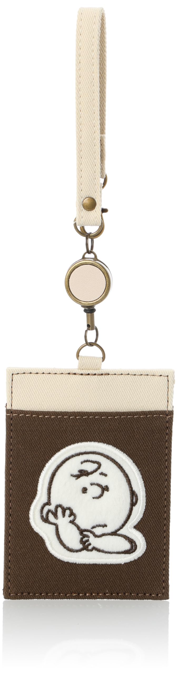 

Pass commuter pass card with for for for cute Charlie Brown [Snoopy] case, holder, case, reel, canvas, commuting, school, women, men, adults,