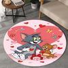 1PC Cat And mouse Romance Round Rug, Non-slip Chair Mat, Home Decor, Circle Carpet Perfect for Office, Bedroom, Living Room,Christmas gift