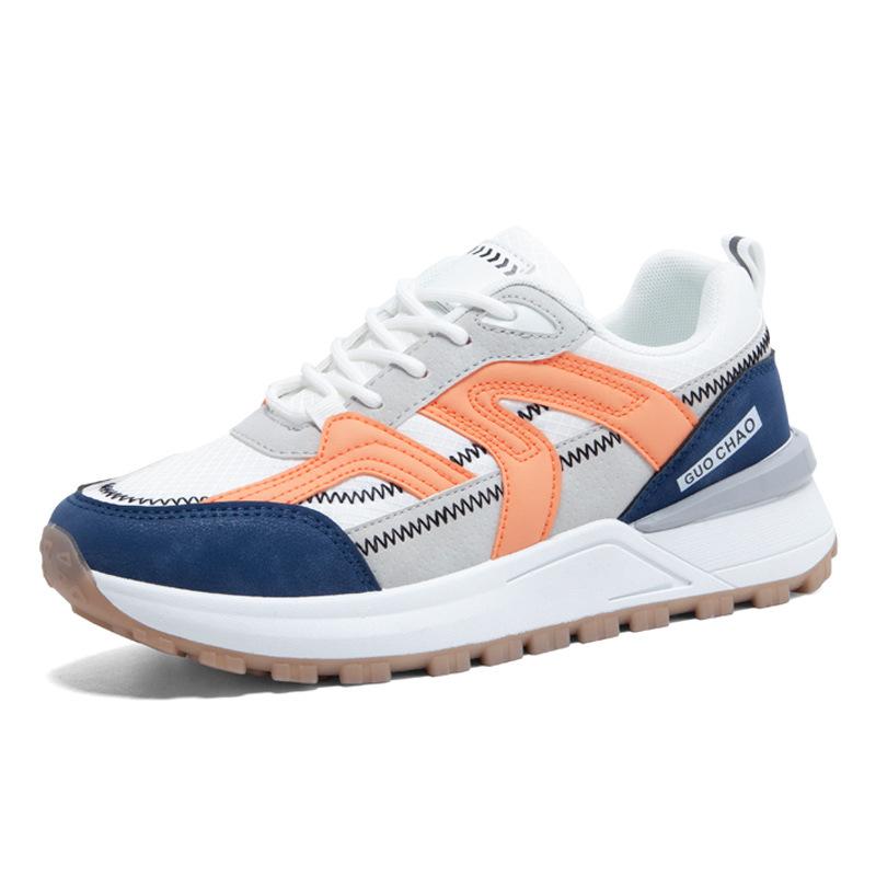 

Новые весенне-осенние кроссовки, женские кроссовки для бега, уличная дышащая легкая обувь на шнуровке, женская повседневная обувь на толстой подошве, большой размер 35 синий