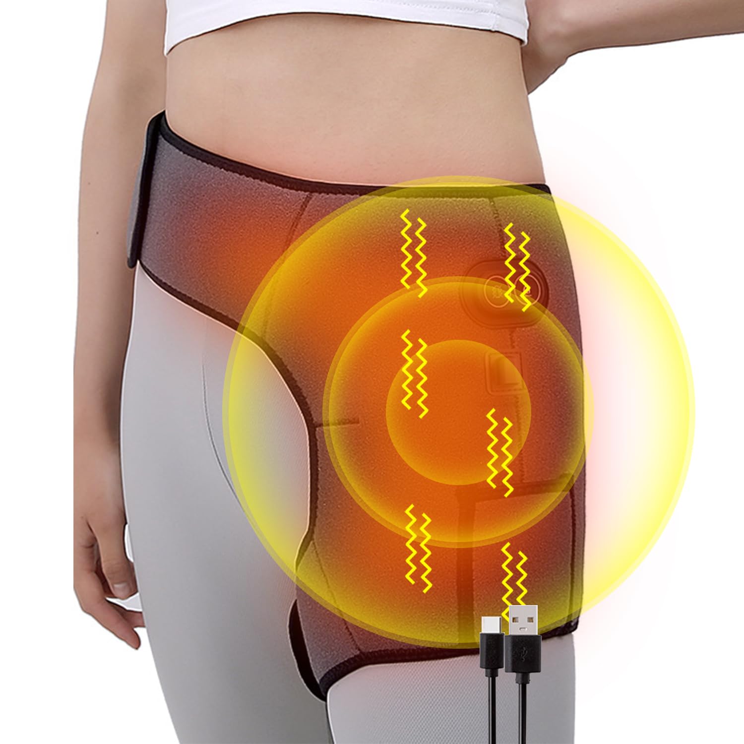 

MACOLAUDER Electric Hip Electric Heating Pad for One and Constant Polar Suitable for Home or Office Use Pad, Portable, Buttock, Thigh, Legs, 65°C, серый