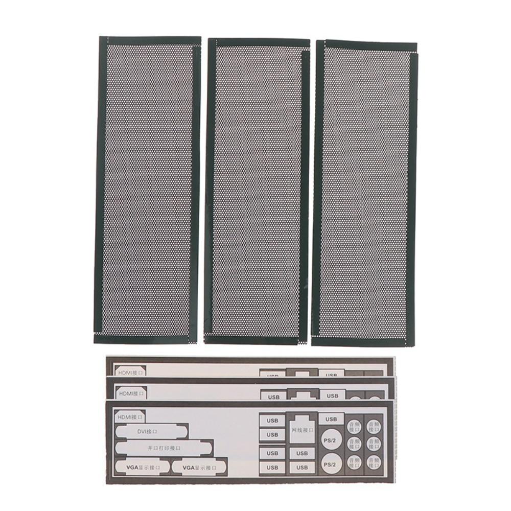 3Pcs Black Motherboard Baffle DIY PC Rear Bracket Stable I/O Back Plate Desktop PC Build