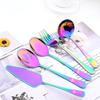 5Pcs Black Cutlery Serving Utensils Dinnerware Set Buffet Catering Flatware Serving Colander Spoons Fork Silverware Set