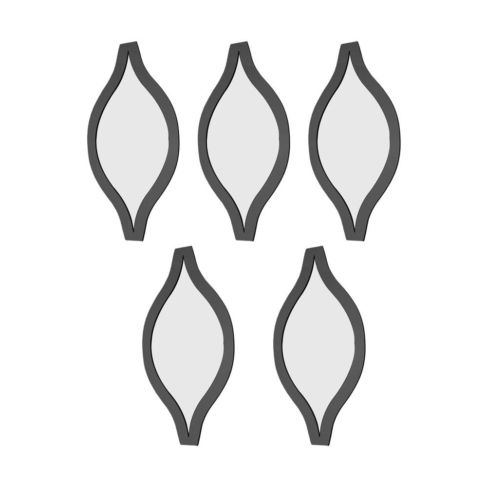 Self-adhesive Water Drop Wall Stickers Removable Water-Shaped Decals  Accent Wall 5Pcs L Black