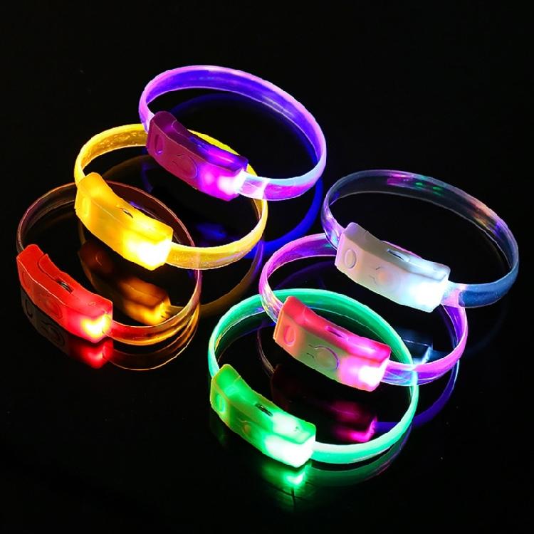 10pcs Plastic LED Bands for Parties Flashing Light Up Wristband Ornament Multicolors Wrist Decoration for Children