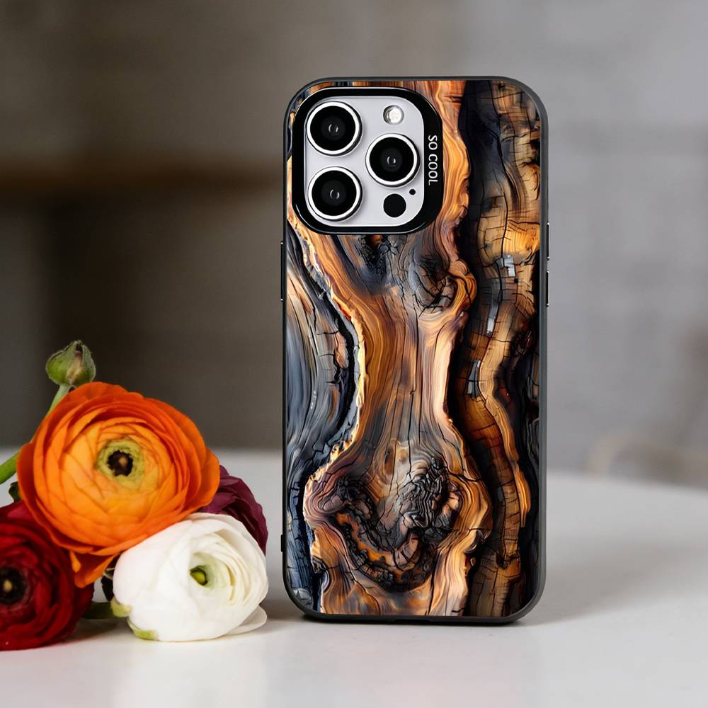N-Natural wood Phone Case For iPhone 17,16,15,14,13,12,11 Plus,Pro Max,XS,Colorful Silver Phone case Funda Cover iPhone16promax