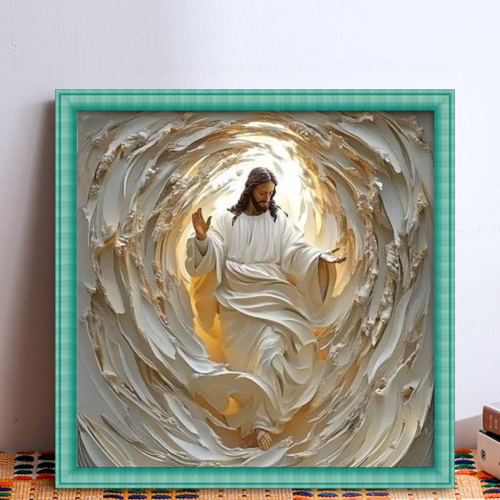 Narození Ježíše Kompletní 14CT DIY Předtištěná Vyšívací Sada pro Vyšívání Křížkovým Stehem 15,75x15,75 palce pro Začátečníky Dospělé Domácí Dekorace