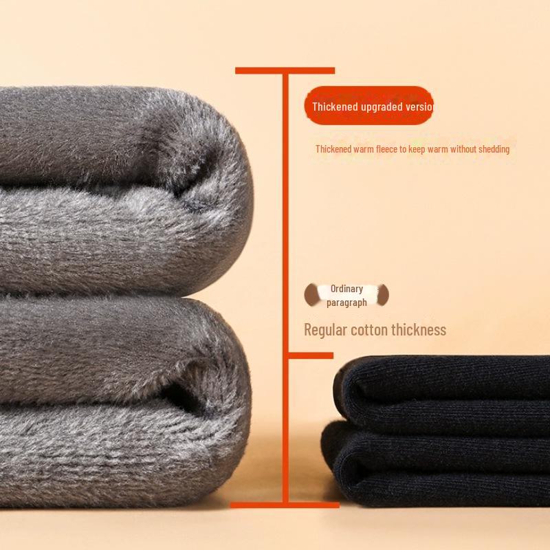 Septwolves Men's Velvet Thick Thermal Underwear Set, Autumn/Winter, Round Neck, Cold-Proof.