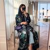 MQ236 Women's Middle Eastern Fashion: Printed Abaya Robe with Hijab & Cardigan, Large Swing Overcoat