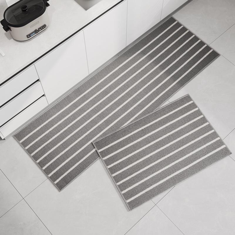 Absorbent Non-slip Striped Floor Mat for Kitchen, Bathroom, and Entryway