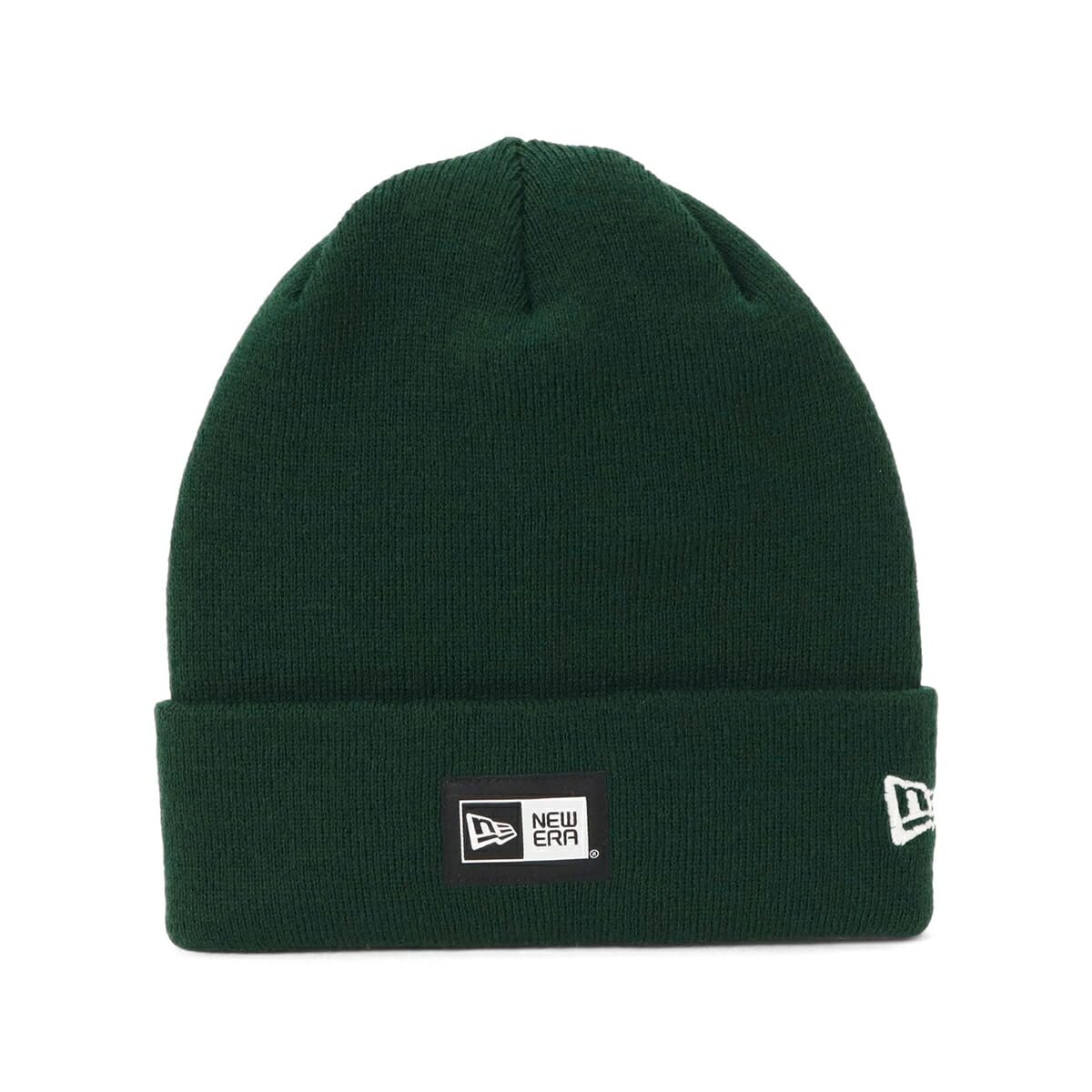 Кепка-бини New Era с логотипом Box Logo, манжетой, британская, свободная, базовая, с этикеткой Box Logo, зеленая,