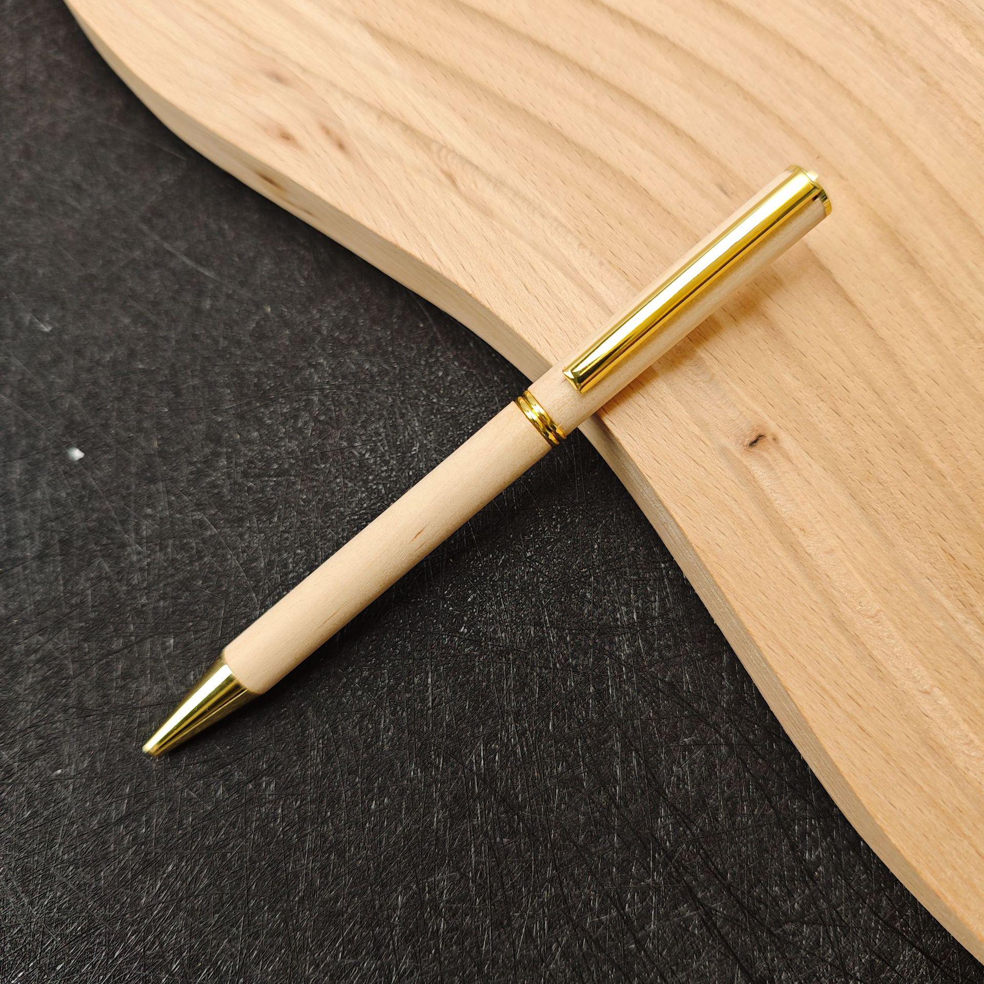 

Bamboo Wood Rotating Ballpoint Pens with Metal Hook and Custom Logo for Advertising Gifts Black
