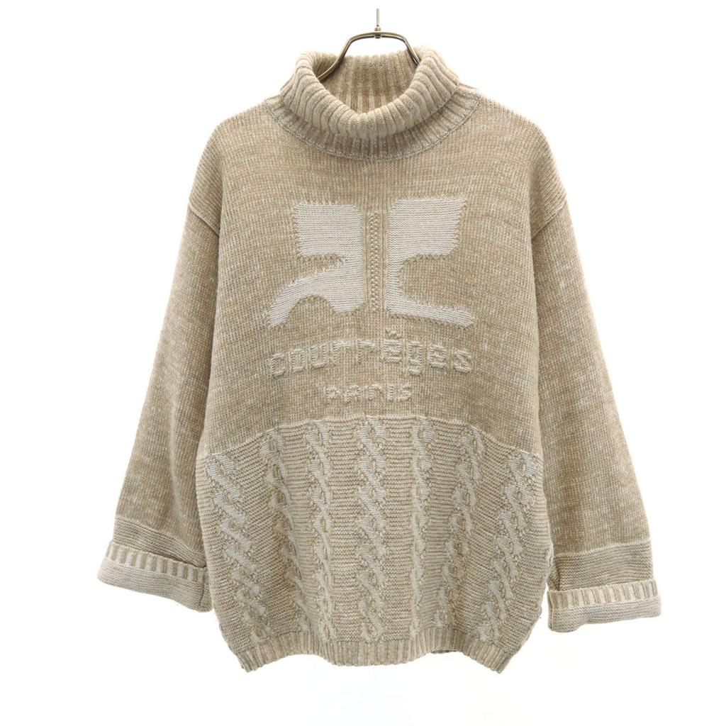 Courr_ges Homme made in Italy 7 minutes sleeve turtleneck sweater M knit Men's Used