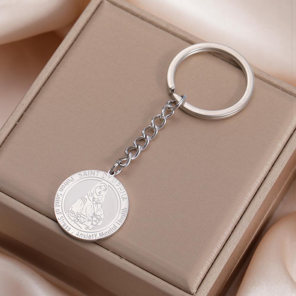 Dawapara Patron Saint Gifts St Dymphna Gerard Catholicism Necklace Stainless Steel Religious Pendant Pray for Us Jewelry
