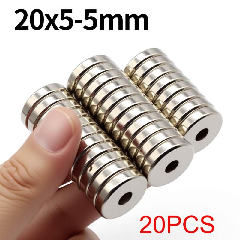 20X5-5Mm Super Strong Neodymium Magnet N35 Ndfeb Permanent Magnetic Imanes Round With Holes Powerful Magnets Refrigerator Magnet
