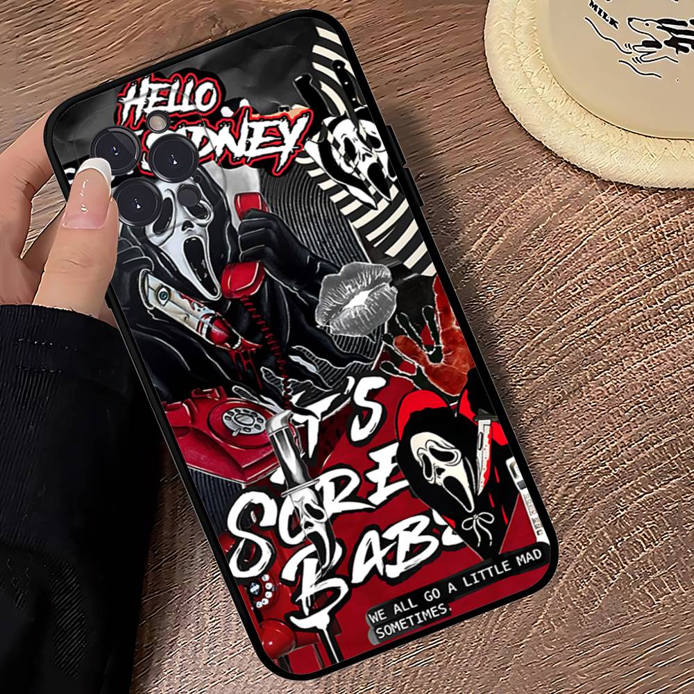 Ghost Face Art Scream Phone Case For IPhone 16 17 Air 15 14 13 12 11 Pro Max 16E Plus Fundas