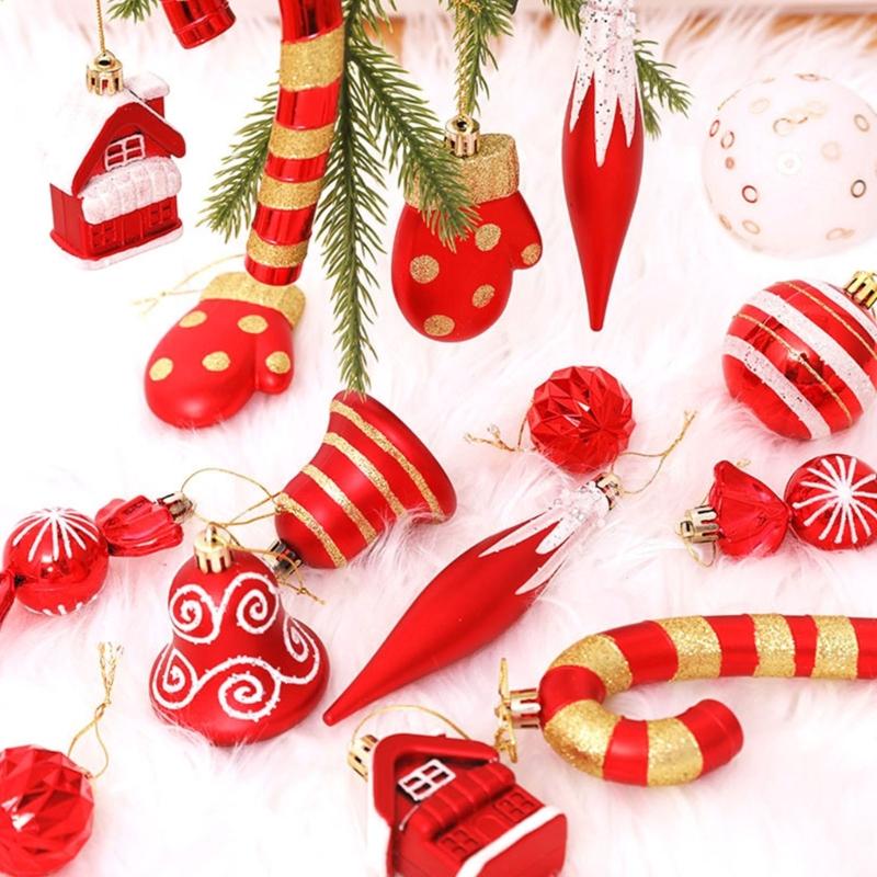 16 STÜCKE Bunte Kunststoff Weihnachtsbaumschmuck Bruchsicher Tragbar Hängeornament Für Kinder Und Haustiere