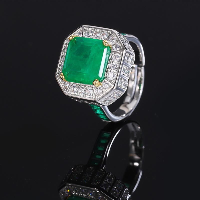 

Ювелирное медное основание посеребренное имитация красного корунда кольцо с бриллиантами изумруд циркон кольцо