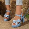 Women Sandals Green High Platform Brand Shoes Women Party Sexy Wedding Deep Toe Chunky High Heel Sandals T Strap Pumps