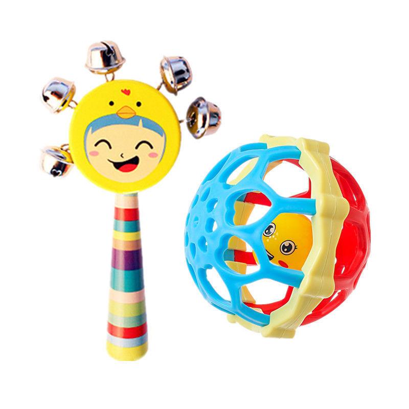 Newborn Baby Baby Soothing Rattle Grasp Training Toy Hand Bell Puzzle Early Education Hand Grip Gnaw Hand Grab