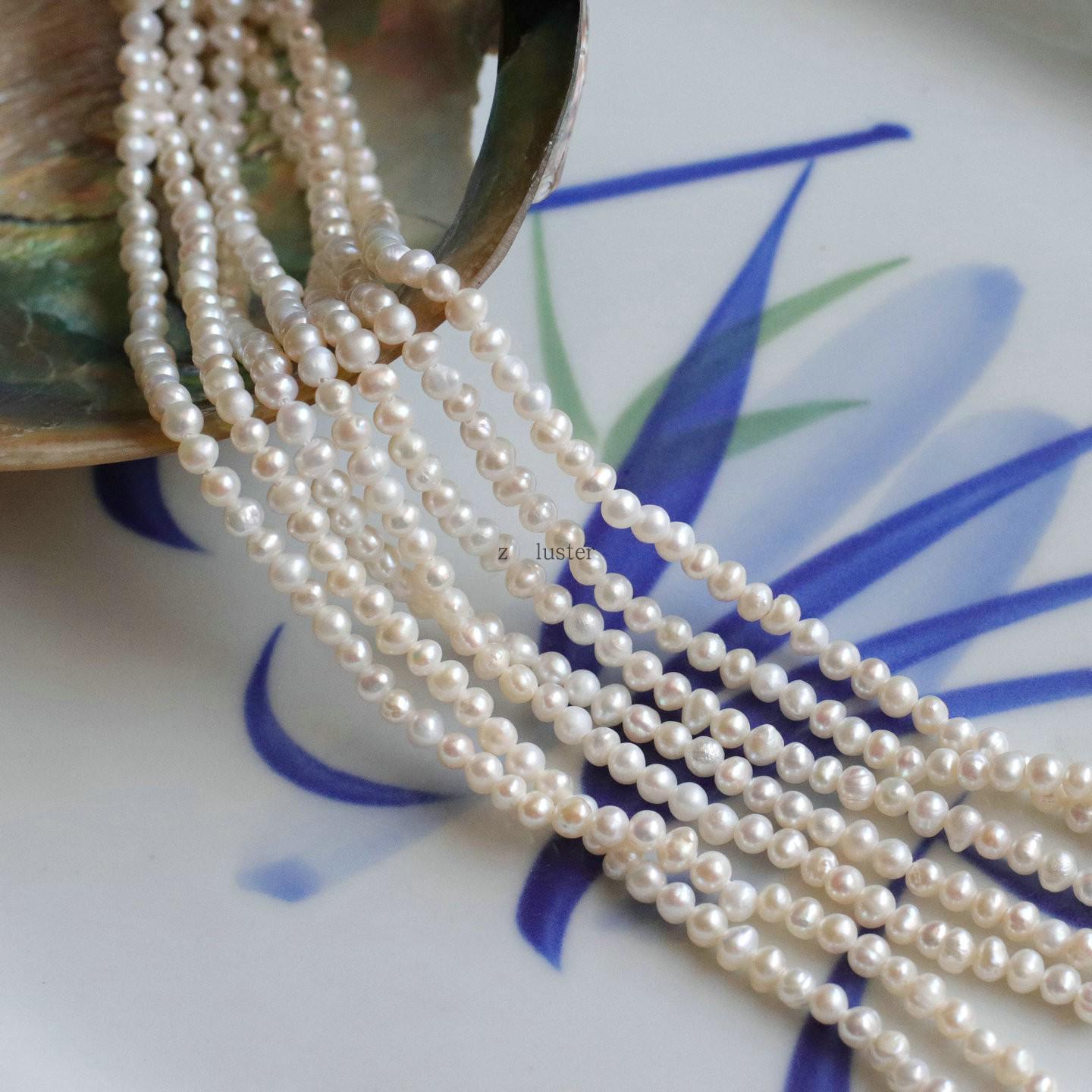 Z·luster Natural 3-3.5mm Pearl Beads Strands for Handmade DIY Jewelry